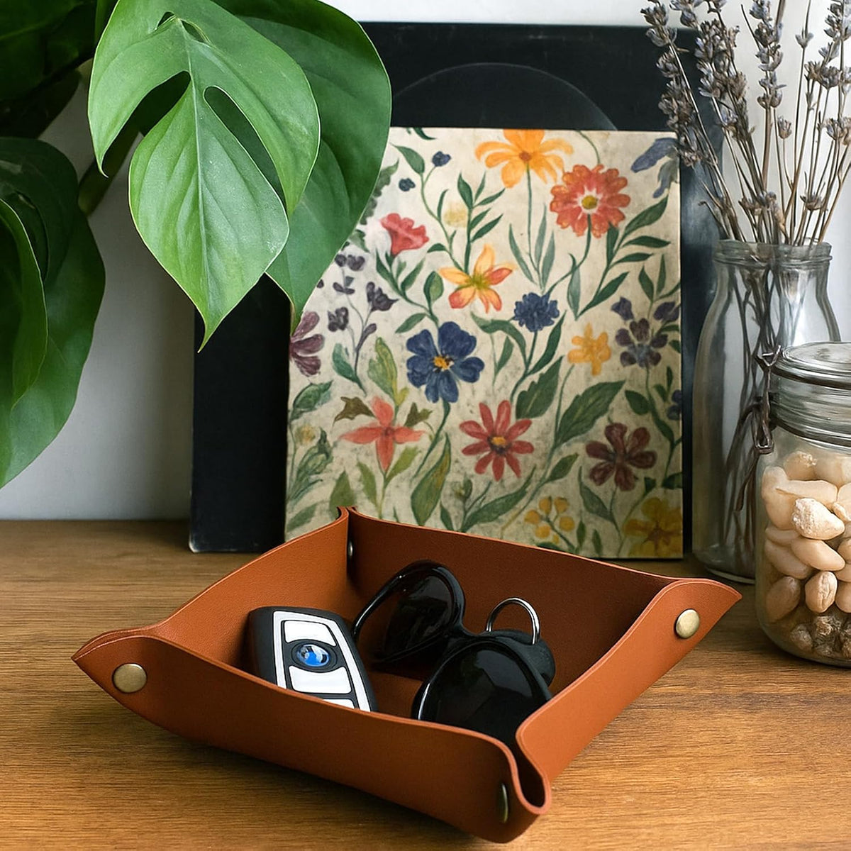 Custom Engraved Leather Valet Tray