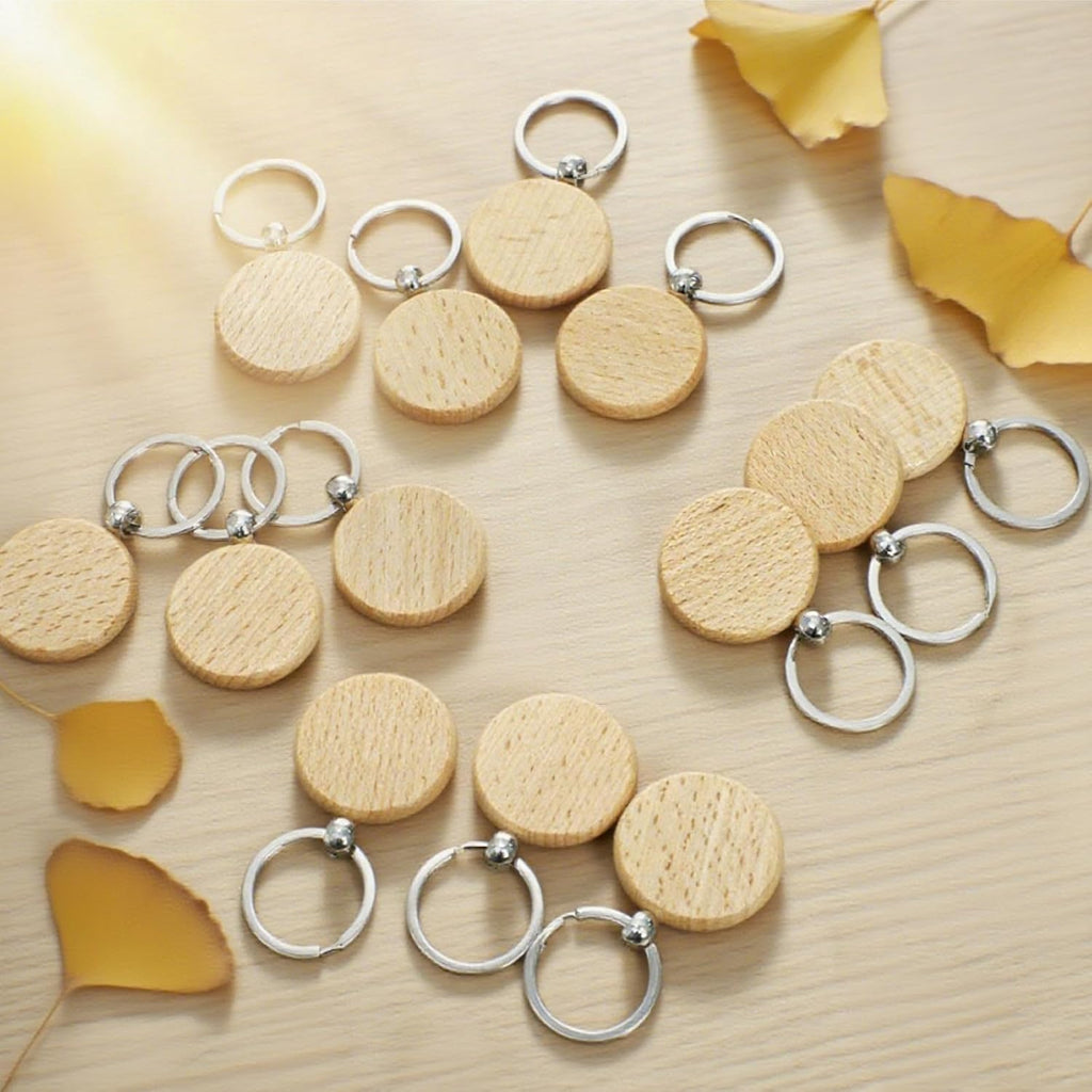 Custom Laser Engraved Wooden Keychain