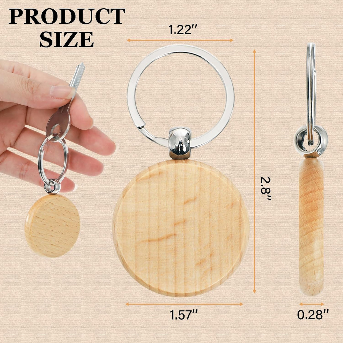 Custom Laser Engraved Wooden Keychain